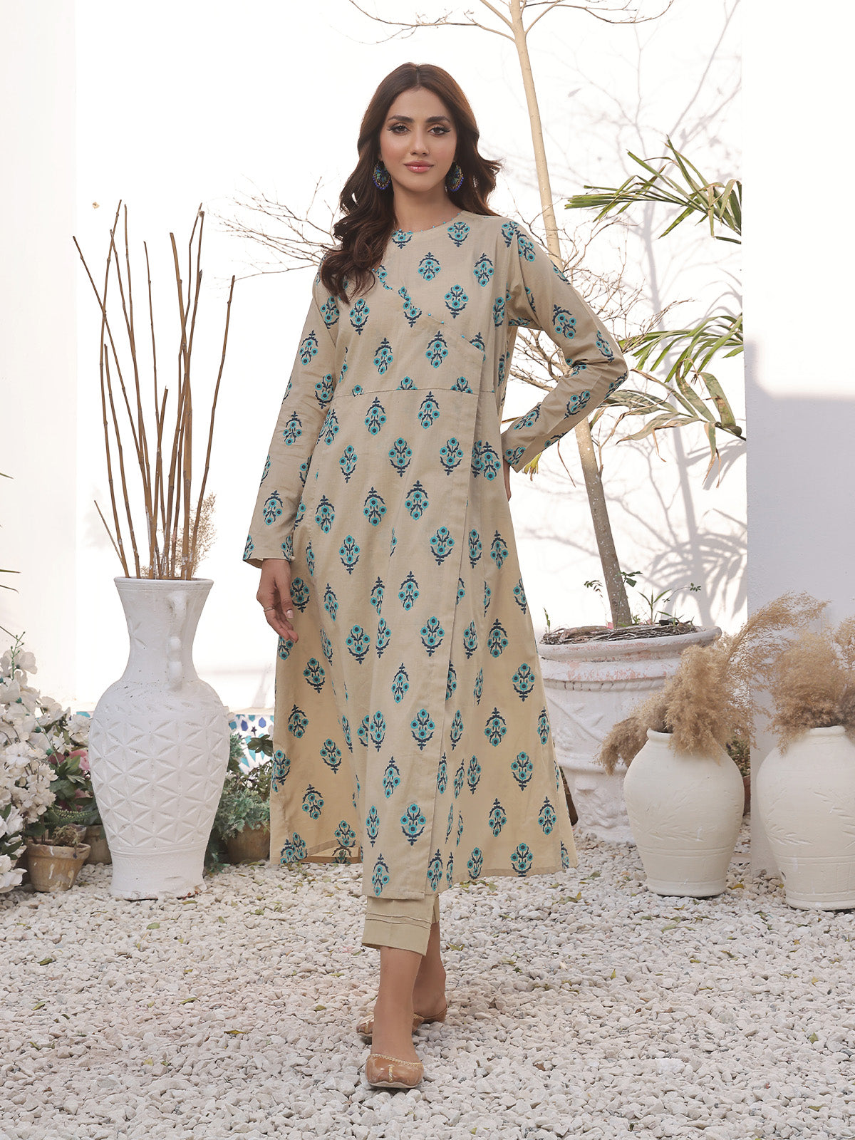 1Pc Printed Pret Kurti Lawn - OWKTG-2310030