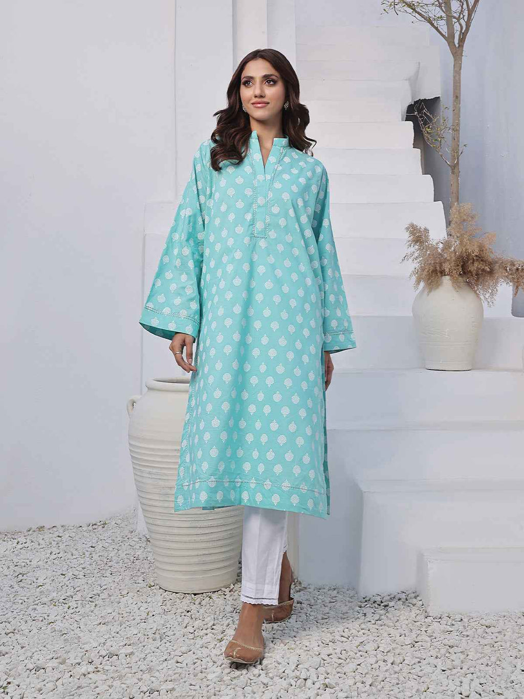 1Pc Printed Pret Kurti Lawn - OWKTG-2310032