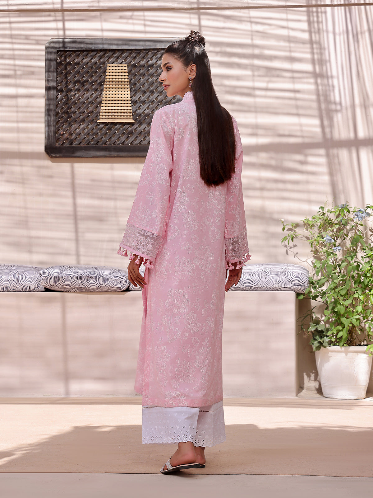 1Pc Embroidered Unstitched Lawn Pink - OLEKS-6219-A