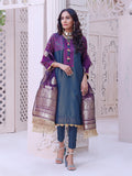 3Pc Embroidered Unstitched Masoori Navy Blue - OWMEJ3P-17004-A