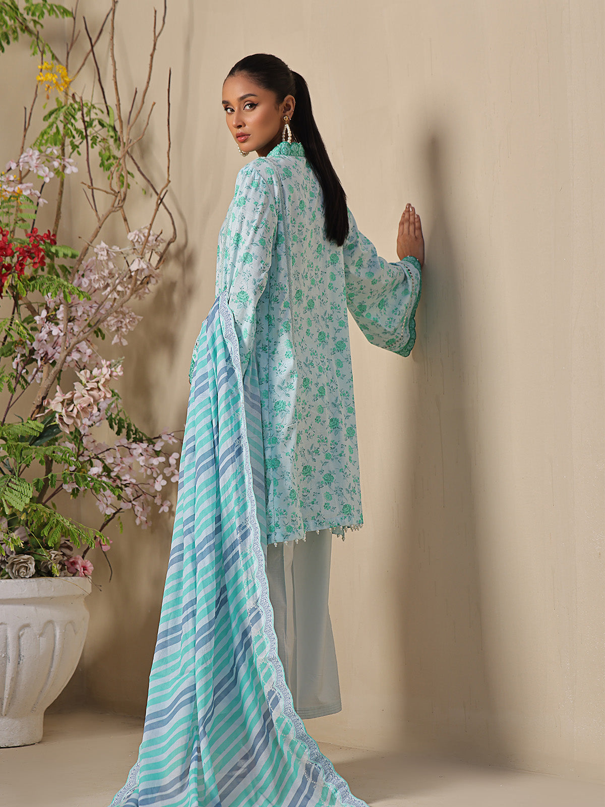 2Pc Printed Unstitched Dobby S Green - OLD2P-6210-A