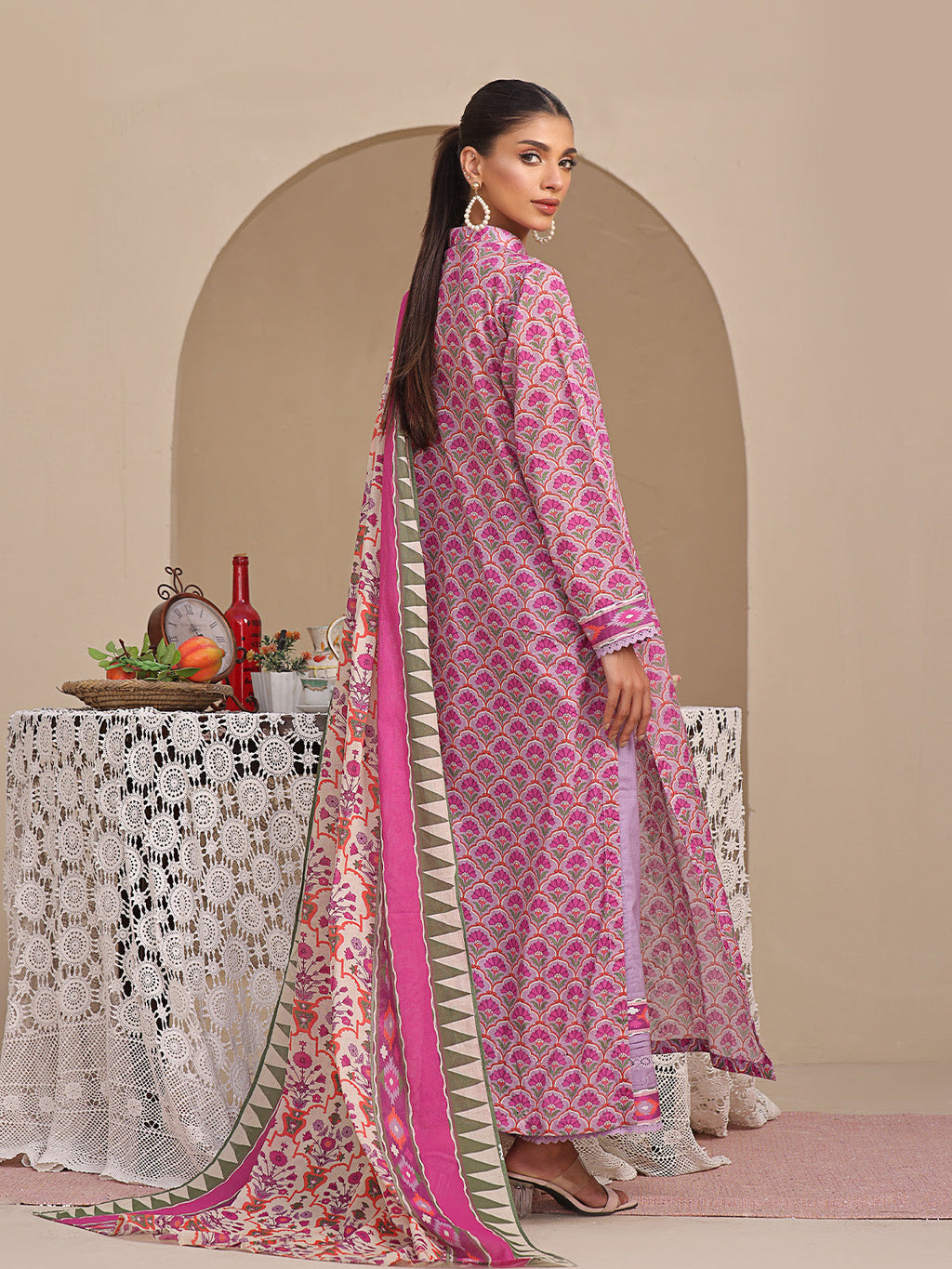 2Pc Printed Unstitched Lawn Lilac - OL2P-6206-A