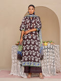 2Pc Printed Unstitched Shirt Dupatta Lawn Black - OL2P-6193-A-1
