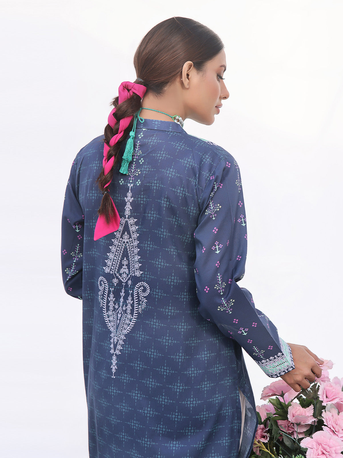 1Pc Embroidered Unstitched Lawn Green - OLEK-6133-A