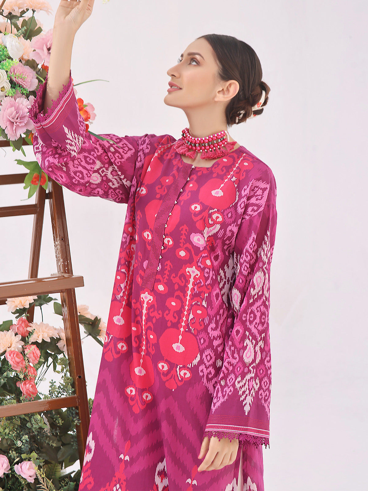 1Pc Printed Unstitched Lawn Plum - OLK-6099-A
