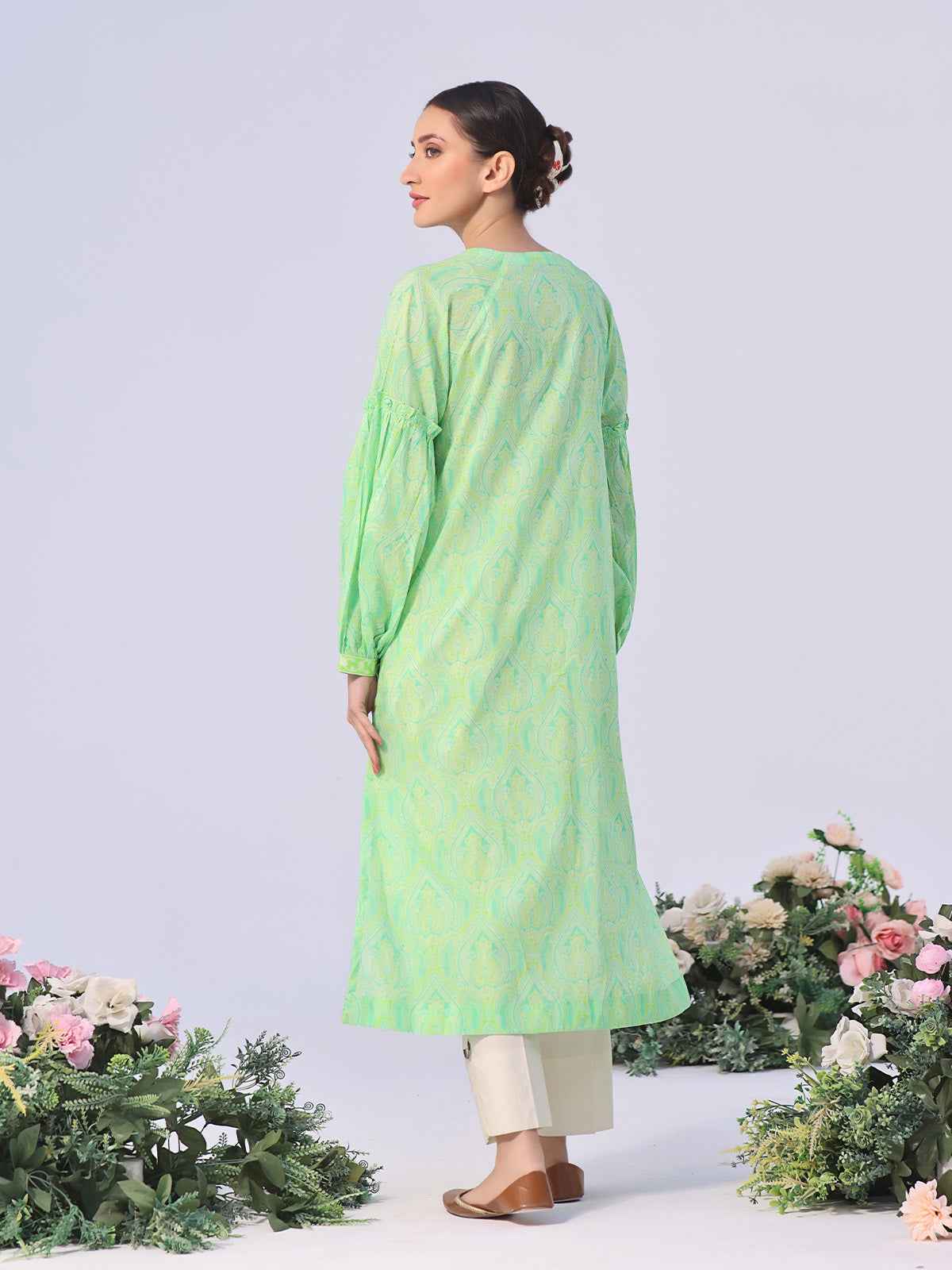 1Pc Printed Unstitched Lawn Green - OLK-6149-A