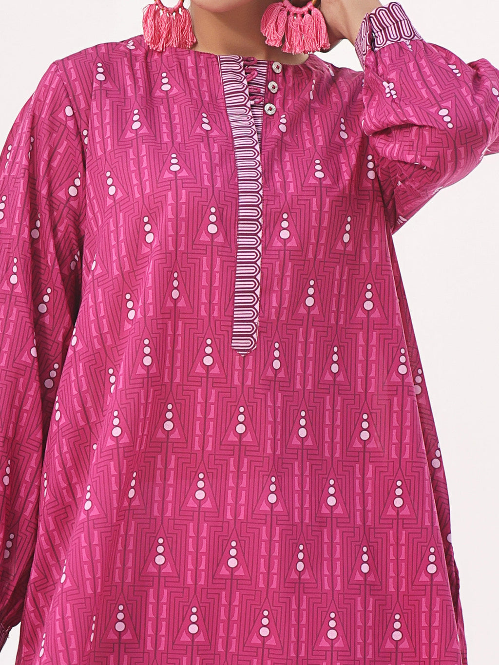 1Pc Printed Unstitched Lawn Magenta - OLK-6154-A