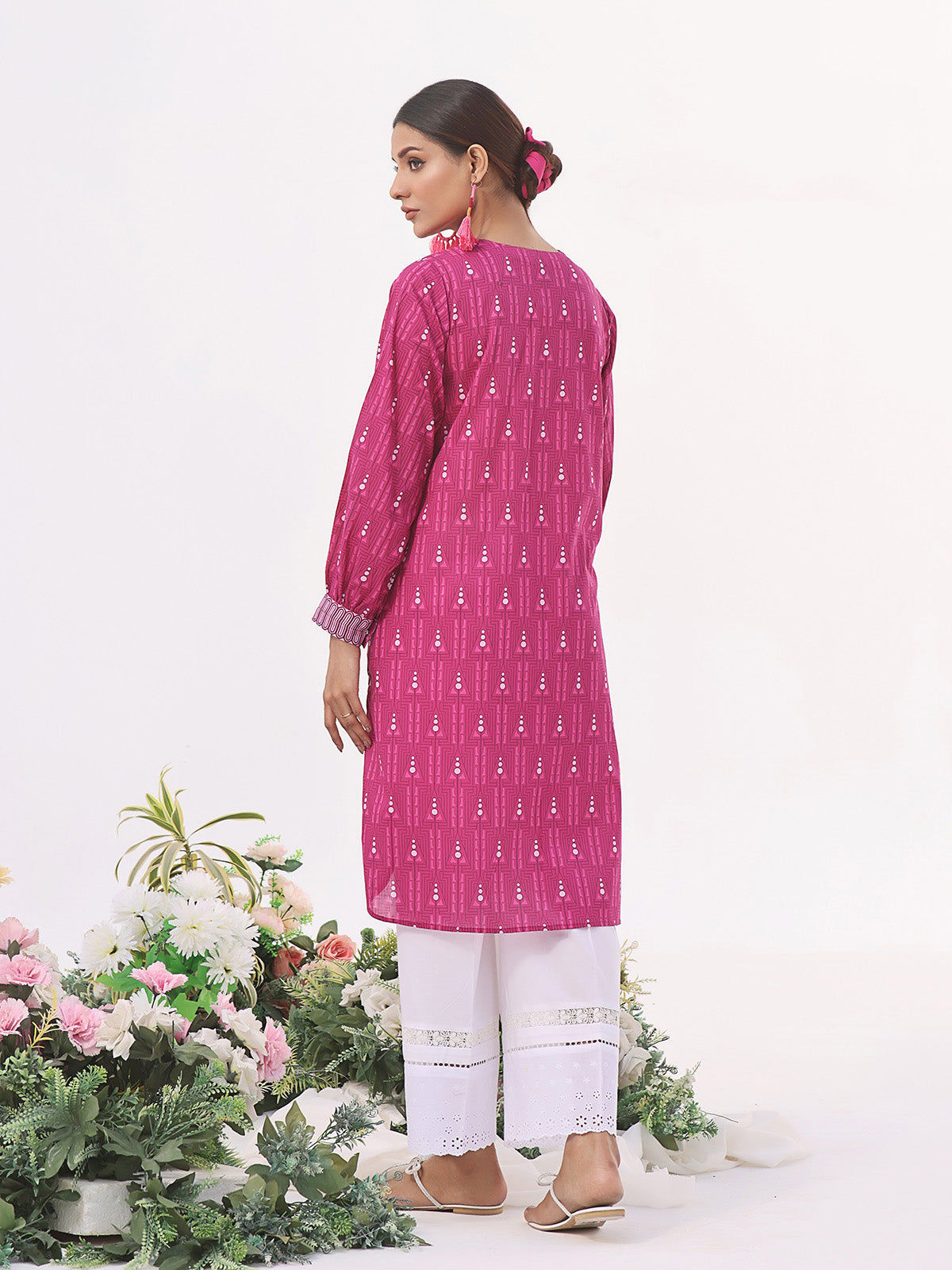 1Pc Printed Unstitched Lawn Magenta - OLK-6154-A