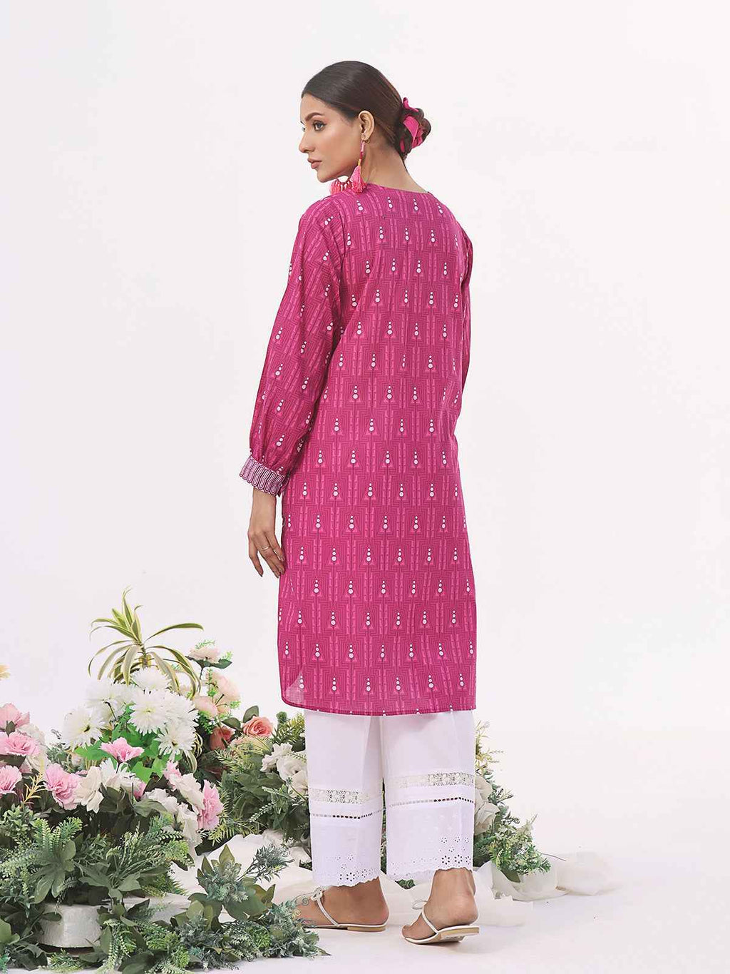 1Pc Printed Unstitched Lawn Magenta - OLK-6154-A