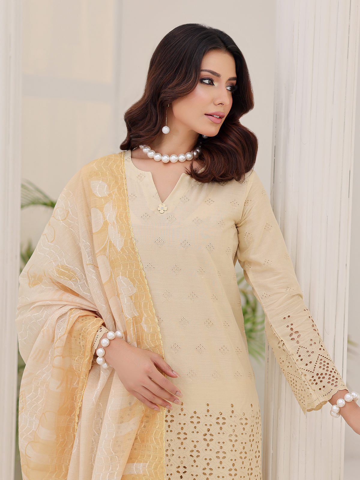 3Pc ChickenKaari Pret Suit Lawn Yellow - OWE3P-2601013