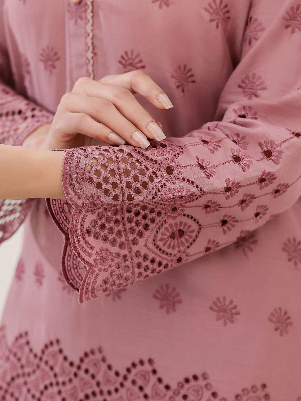 3Pc ChickenKaari Unstitched Suit Lawn Brown - OCBL3P-6435-A