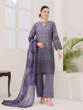 3Pc ChickenKaari Unstitched Suit Lawn Dark Grey - OCBL3P-6434-A