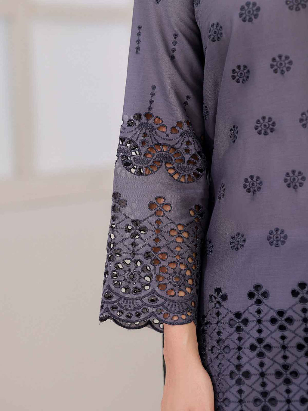 3Pc ChickenKaari Pret Suit Lawn Charcoal - OWE3P-2601017