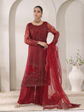 3Pc Embroidered Pret Suit Organza Maroon - OWE3P-2405010