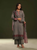 3Pc Embroidered Unstitched Cambric Grey - OCCE3P-6266-A
