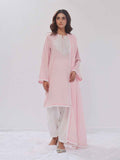 3Pc Embroidered Suit Pret Dobby Baby Pink - OWE3PG-2406007