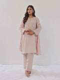 3PCs Embroidered Suit Pret Dyed Cambric Light Grey - OWE3PG-2406008