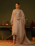 2Pc Embroidered Pret Shirt Trouser Cotton Net Peach - OWE2P-2406012