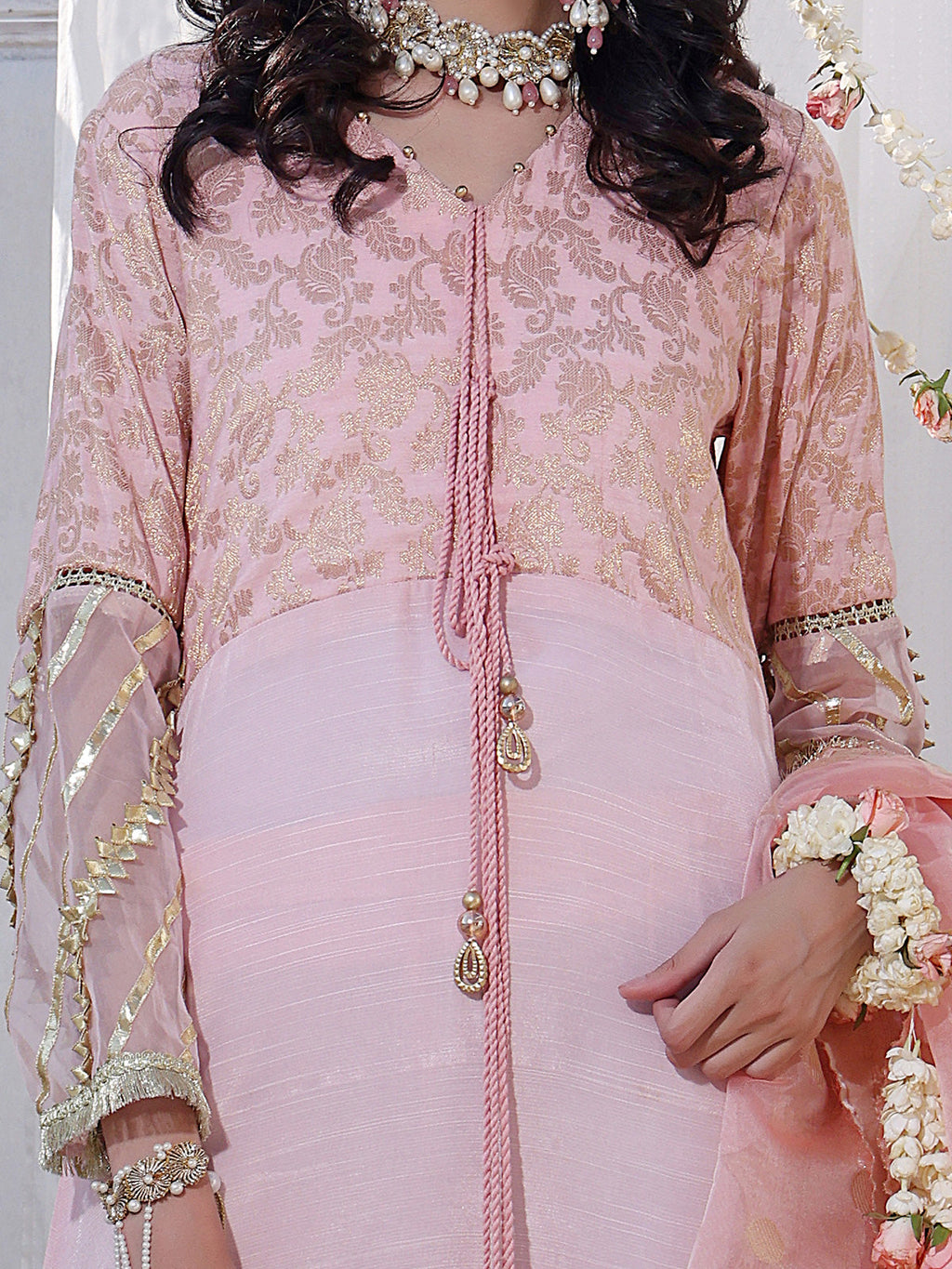 3Pc Formal Suit Pret Raw Silk Pink - OW3P-2207023