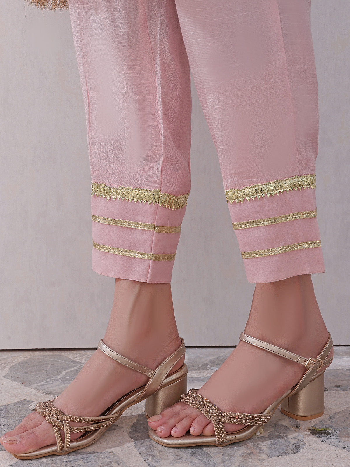 3Pc Formal Suit Pret Raw Silk Pink - OW3P-2207023