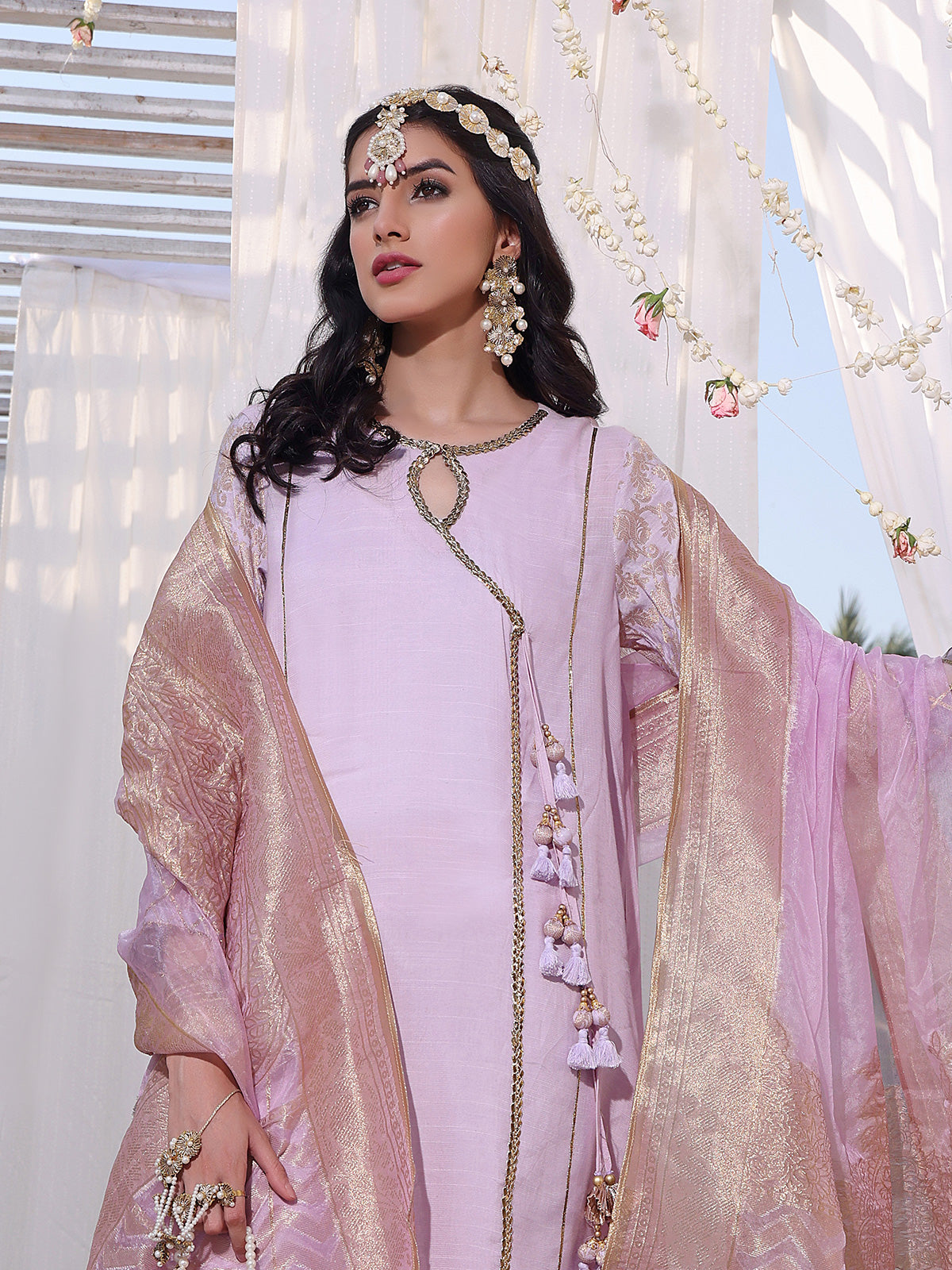 3Pc Formal Suit Pret Raw Silk Purple - OW3P-2207028