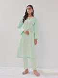 2Pc Printed Pret Shirt Trouser Cambric Light Green - OW2P-2408018