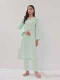 2Pc Printed Pret Shirt Trouser Cambric Light Green - OW2P-2408018