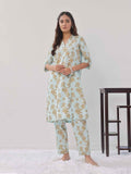 2Pc Printed Pret Shirt Trouser Cambric Light Ferozi - OW2P-2408019