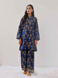 2Pc Printed Pret Shirt Trouser Cambric Dark Blue - OW2P-2408022