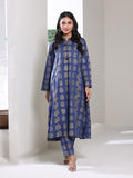 2Pc Screen Print Pret Shirt Trouser cambric Blue Gold- OW2P-2508002