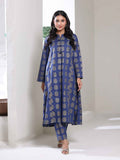 2Pc Screen Print Pret Shirt Trouser cambric Blue Gold- OW2P-2508002