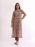 1Pc Printed Pret Kurti Lawn Grey - OWKT-2304017