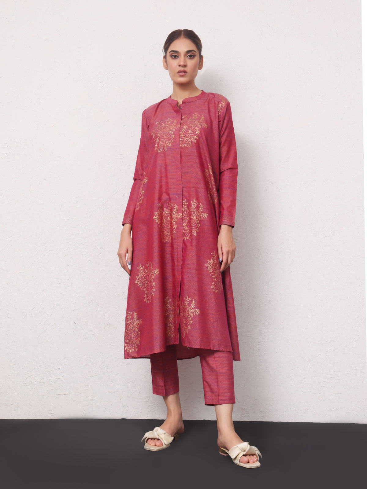 1Pc Printed Pret Kurti Yarn Dyed Atishi - OWKTG-2306013-1