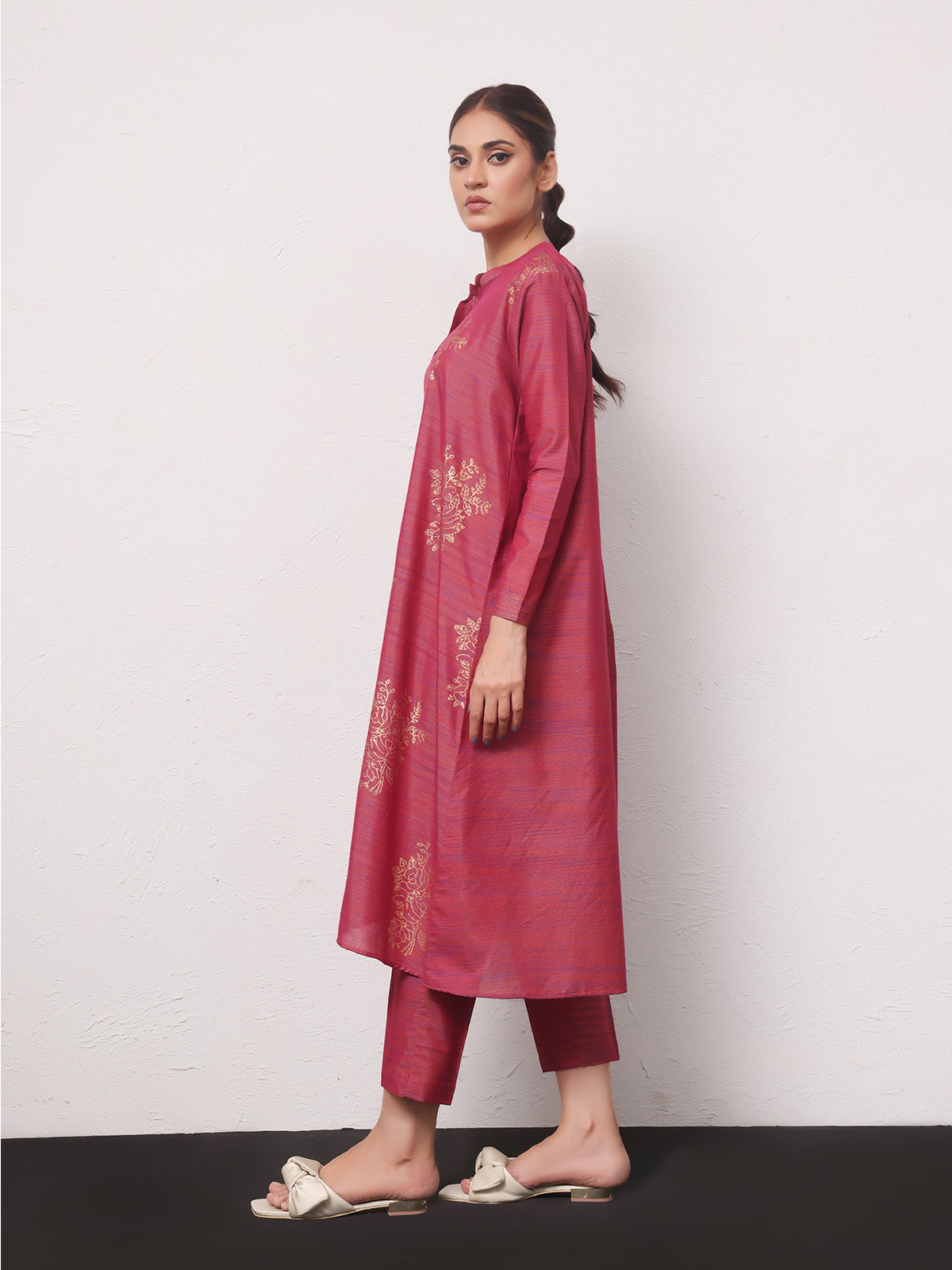 1Pc Printed Pret Kurti Yarn Dyed Atishi - OWKTG-2306013-1
