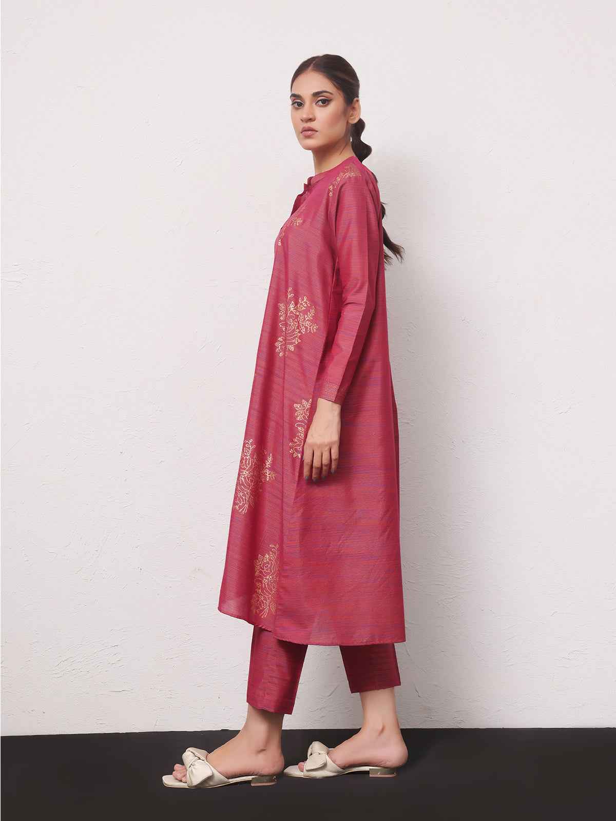 1Pc Printed Pret Kurti Yarn Dyed Atishi - OWKTG-2306013-1