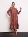1Pc Printed Pret Kurti Yarn Dyed Rust - OWKTG-2306013