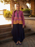 1Pc Embroidered Fusion Top Cotton Purple & Green - OWEC-2012303