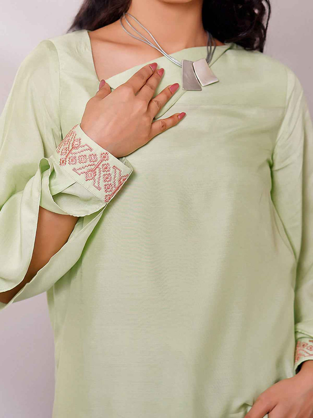 1Pc Solid Fusion Top Viscose Green - OWETP-2106033-1