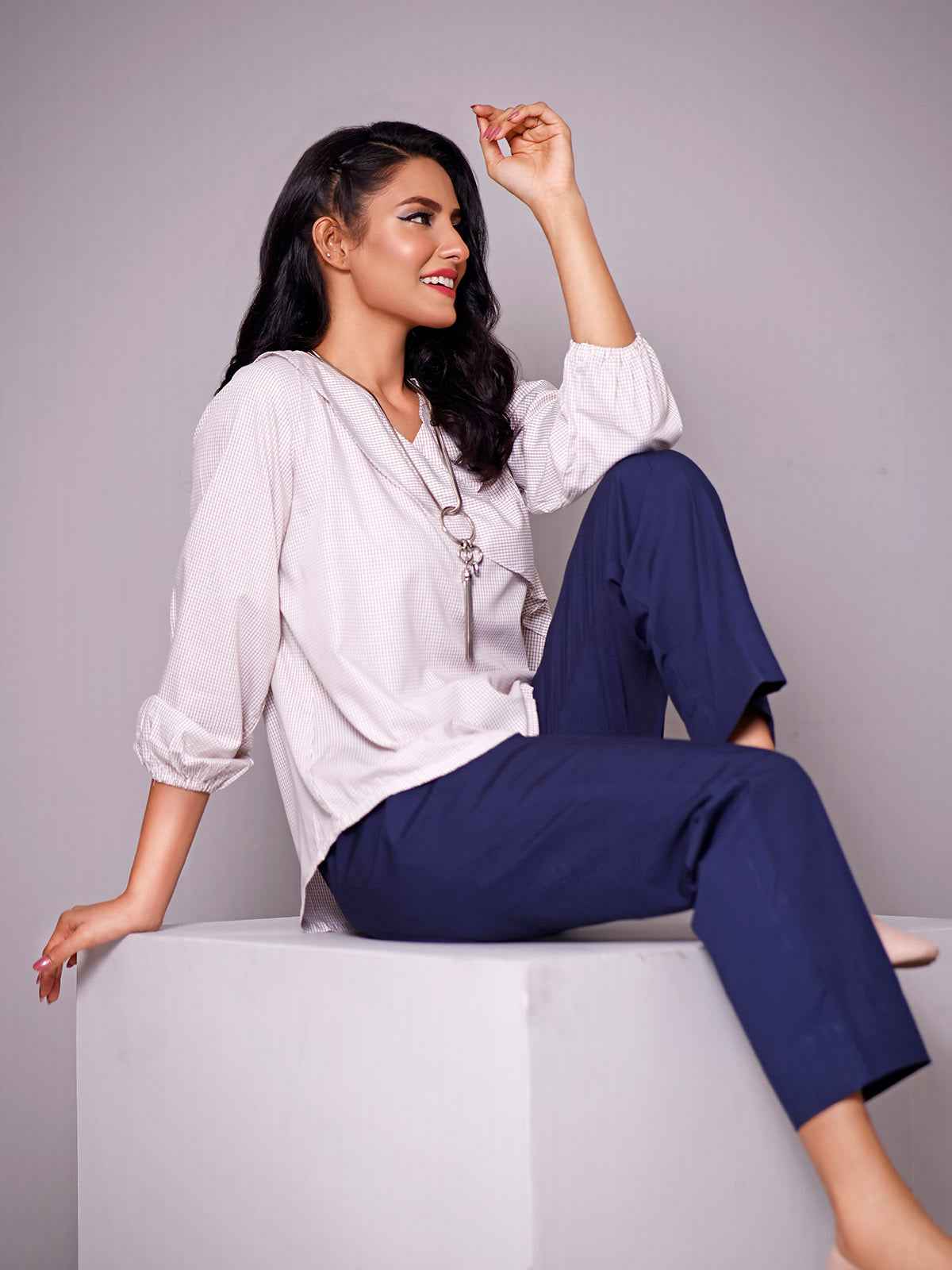 1Pc Solid Fusion Top Cotton Beige - OWTP-1906003