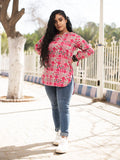 1Pc Printed Fusion Top Lawn Red - OWKT-2012232