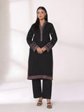 1Pc Embroidered Pret Kurti Dyed Khaddar Black - OWEKTG-25006-1