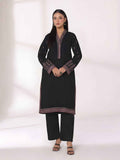 1Pc Embroidered Pret Kurti Dyed Khaddar Black - OWEKTG-25006-1
