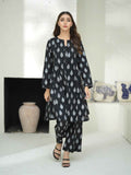 2Pc Screen Print Pret Shirt Trouser Cambric Black - OW2P-2508018