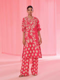 2Pc Printed Pret Shirt Trouser Lawn Red - OW2P-2505009