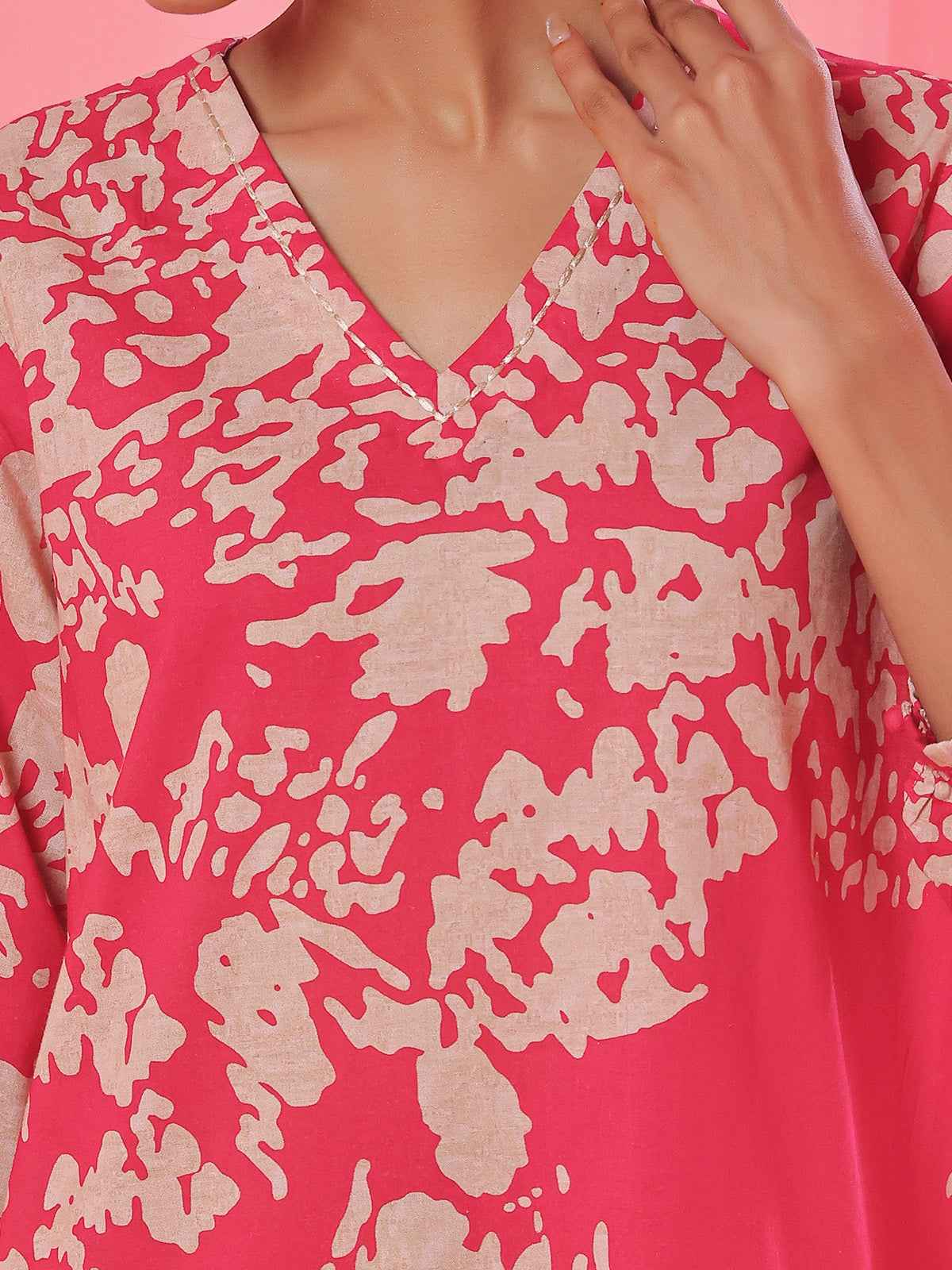 2Pc Printed Pret Shirt Trouser Lawn Red - OW2P-2505009