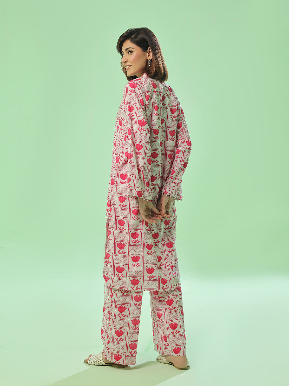 2Pc Printed Pret Shirt Trouser Lawn Pink - OW2P-2505031