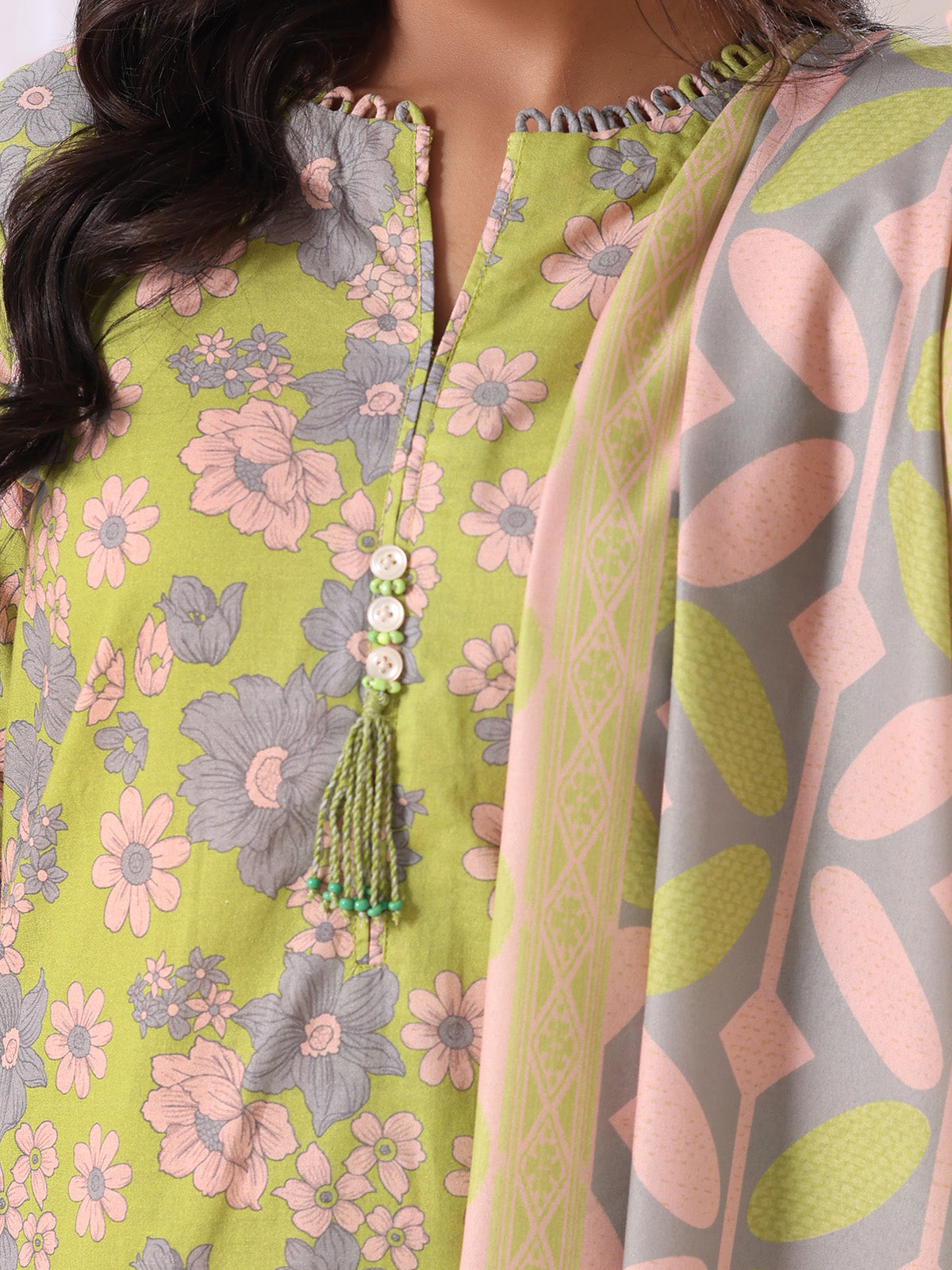 3Pc Printed Pret Suit Lawn Beige - OW3P-2505006