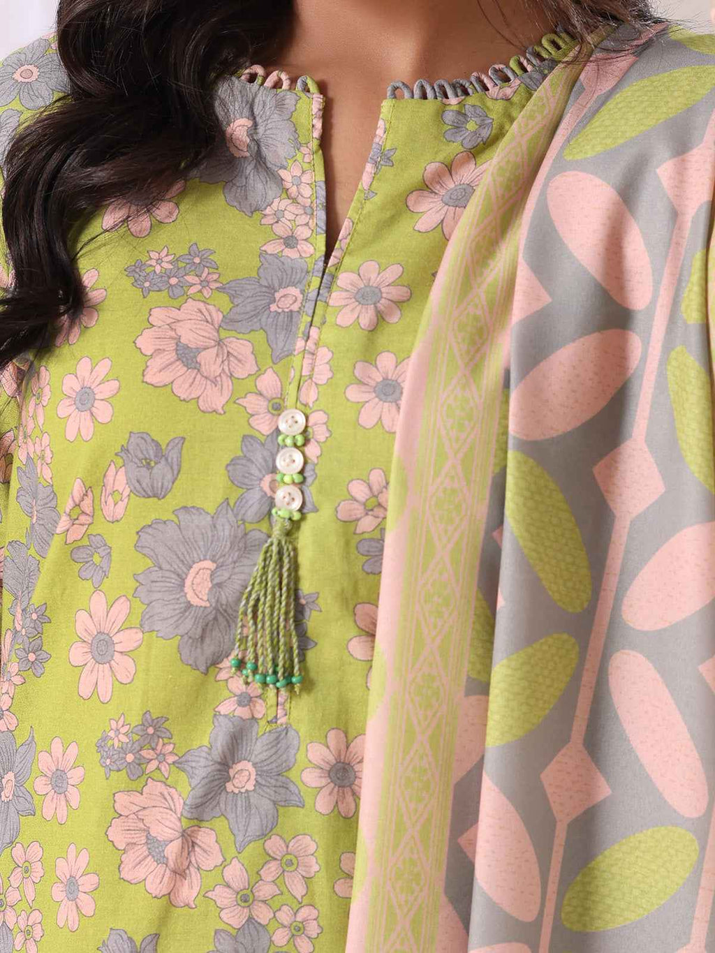 3Pc Printed Pret Suit Lawn Beige - OW3P-2505006