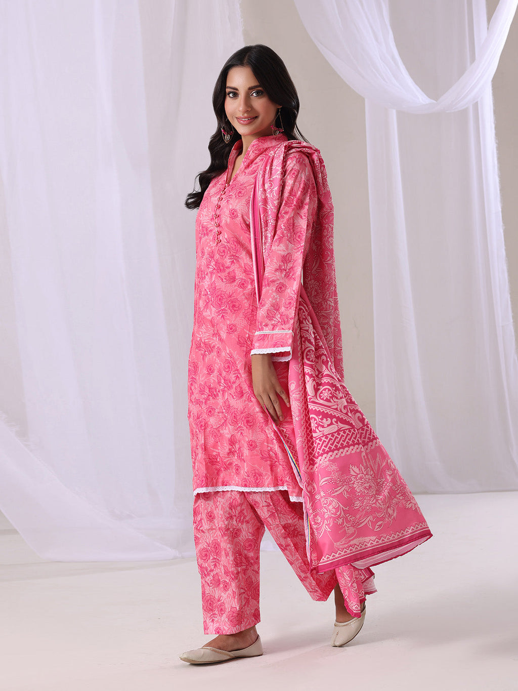 3Pc Printed Pret Suit Lawn Pink - OW3P-2505018