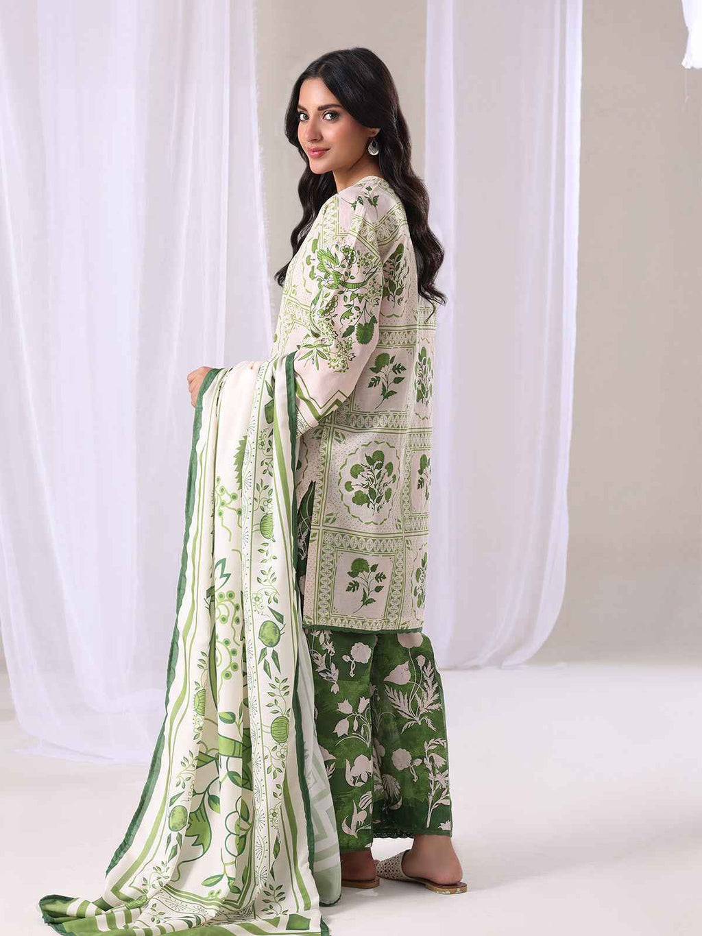 3Pc Printed Pret Suit Lawn Green - OW3P-2505014